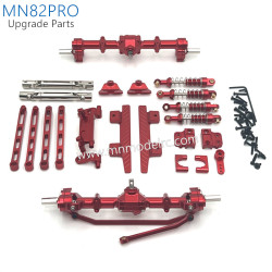 41-MN_MODEL_MN82PRO_Upgrade_Parts_Front_and_Rear_Axle_kit_Shocks_and_Side_plate_red
