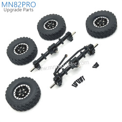 42-MN_MODEL_MN82PRO_Upgrade_Parts_Front_Rear_Axle_kit_and_Metal_Wheel_Assembly_Black