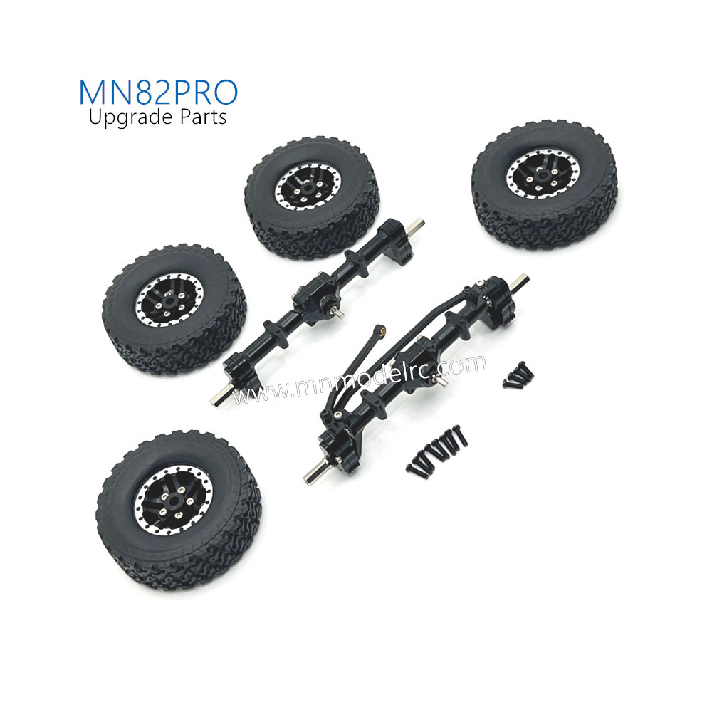 42-MN_MODEL_MN82PRO_Upgrade_Parts_Front_Rear_Axle_kit_and_Metal_Wheel_Assembly_Black