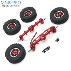 42-MN_MODEL_MN82PRO_Upgrade_Parts_Front_Rear_Axle_kit_and_Metal_Wheel_Assembly_red