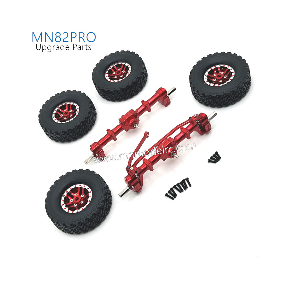 42-MN_MODEL_MN82PRO_Upgrade_Parts_Front_Rear_Axle_kit_and_Metal_Wheel_Assembly_red