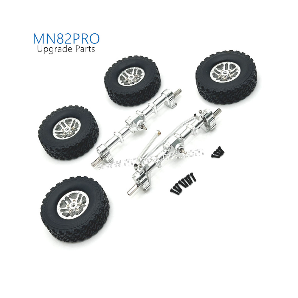 42-MN_MODEL_MN82PRO_Upgrade_Parts_Front_Rear_Axle_kit_and_Metal_Wheel_Assembly_silver