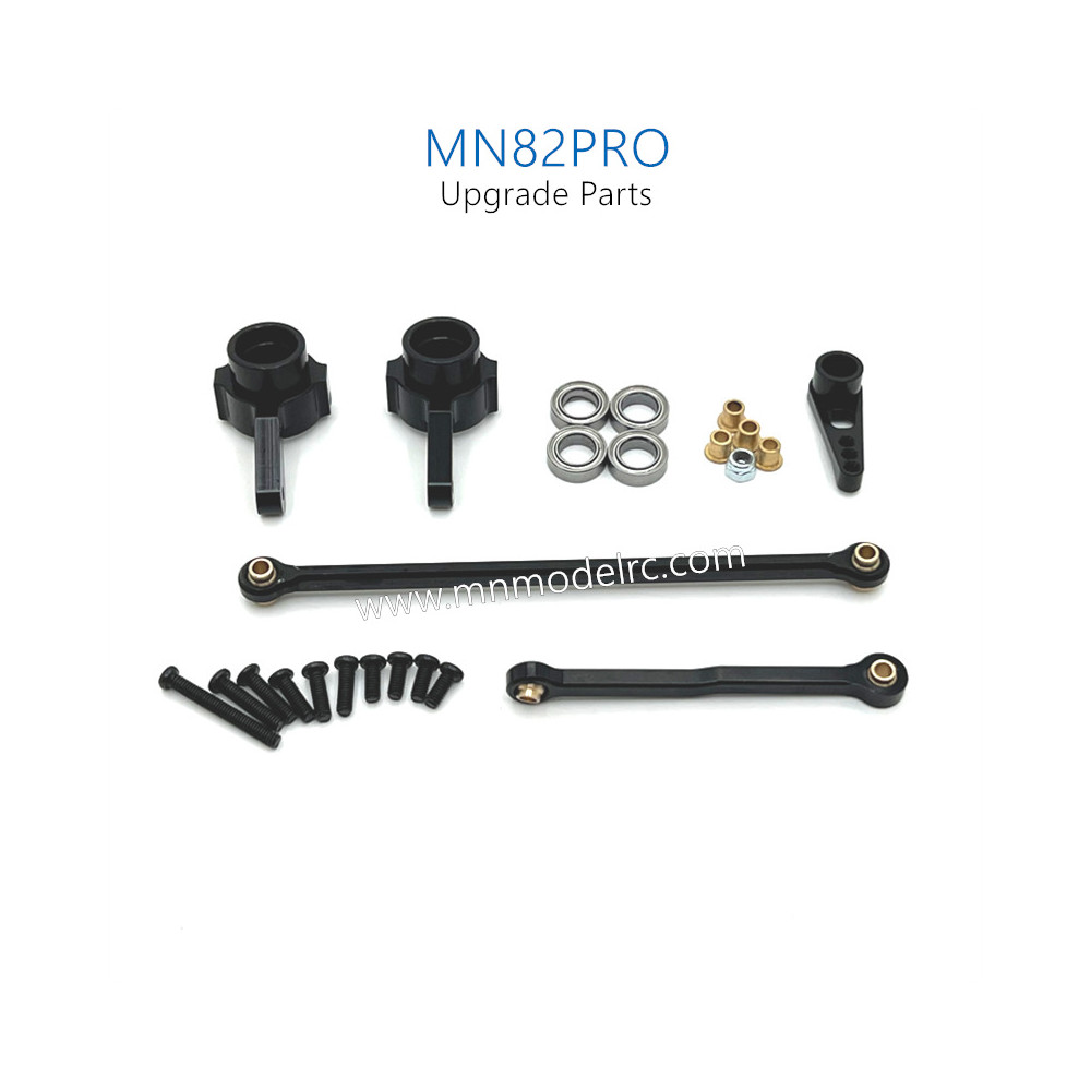 44-MN_MODEL_MN82PRO_Upgrade_Parts_Steering_Connect_Rod_and_Steering_Cups_Black