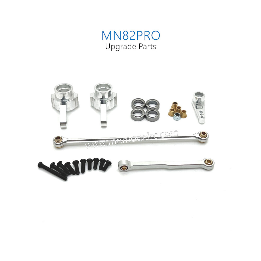 44-MN_MODEL_MN82PRO_Upgrade_Parts_Steering_Connect_Rod_and_Steering_Cups_silver