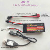 MN MODEL MN128 7.4V 2S 3000mAh battery + charging cable + adapter cable