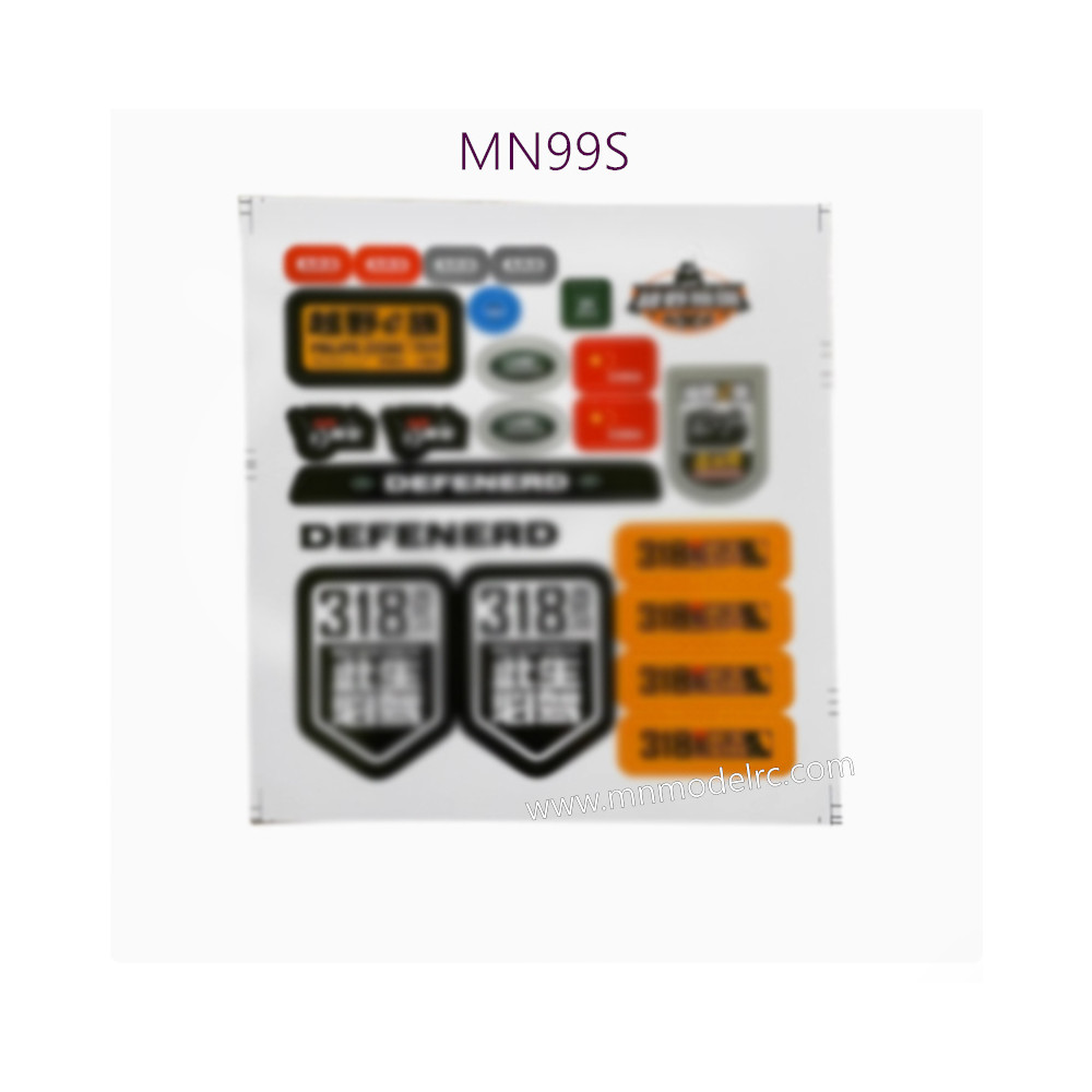 MN MODEL MN99S Original Parts Sticker