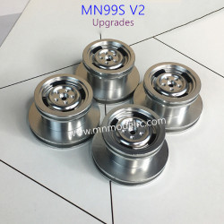 MN MODEL MN99S V2 Modified Upgrade Parts metal wheels x4 silver