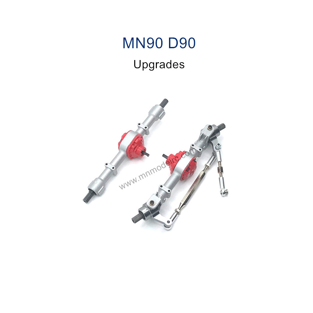 MN MODEL MN D90 Upgrade Parts Metal Front and Rear Axle Assembly silver