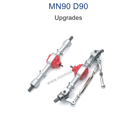 MN MODEL MN D90 Upgrade Parts Metal Front and Rear Axle Assembly silver
