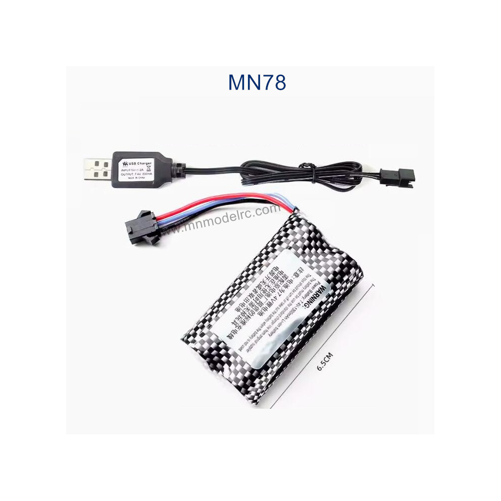 MN MODEL MN78 parts Chager and Battery 7.4V 1200mAh SM3P Plug MN MODEL MN78 parts Chager and Battery 7.4V 1200mAh SM3P Plug