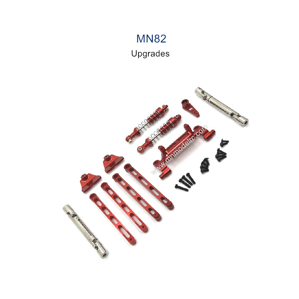 MN MODEL MN82 Upgrade parts Metal connect Rods and Shocks kit red MN MODEL MN82 Upgrade parts Metal connect Rods and Shocks kit red