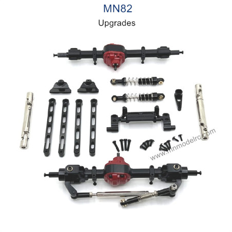 MN MODEL MN82 Upgrade parts Front and Rear Axles Kits Connect Rod Shocks black