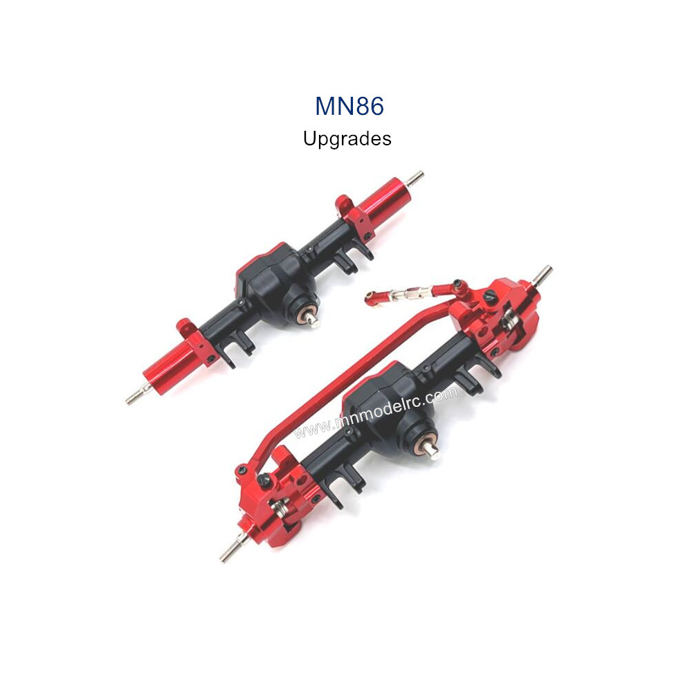 MN MODEL MN86 Upgrade parts Metal Front and Rear Axle Assembly red