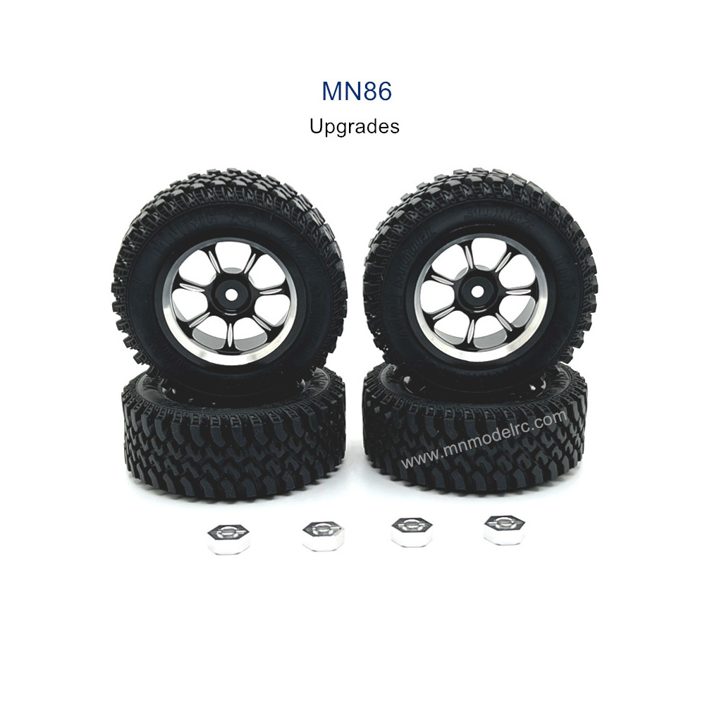 MN MODEL MN86 Upgrade parts Metal Hub and Tires black MN MODEL MN86 Upgrade parts Metal Hub and Tires black