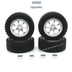 MN MODEL MN86 Upgrade parts Metal Hub and Tires silver