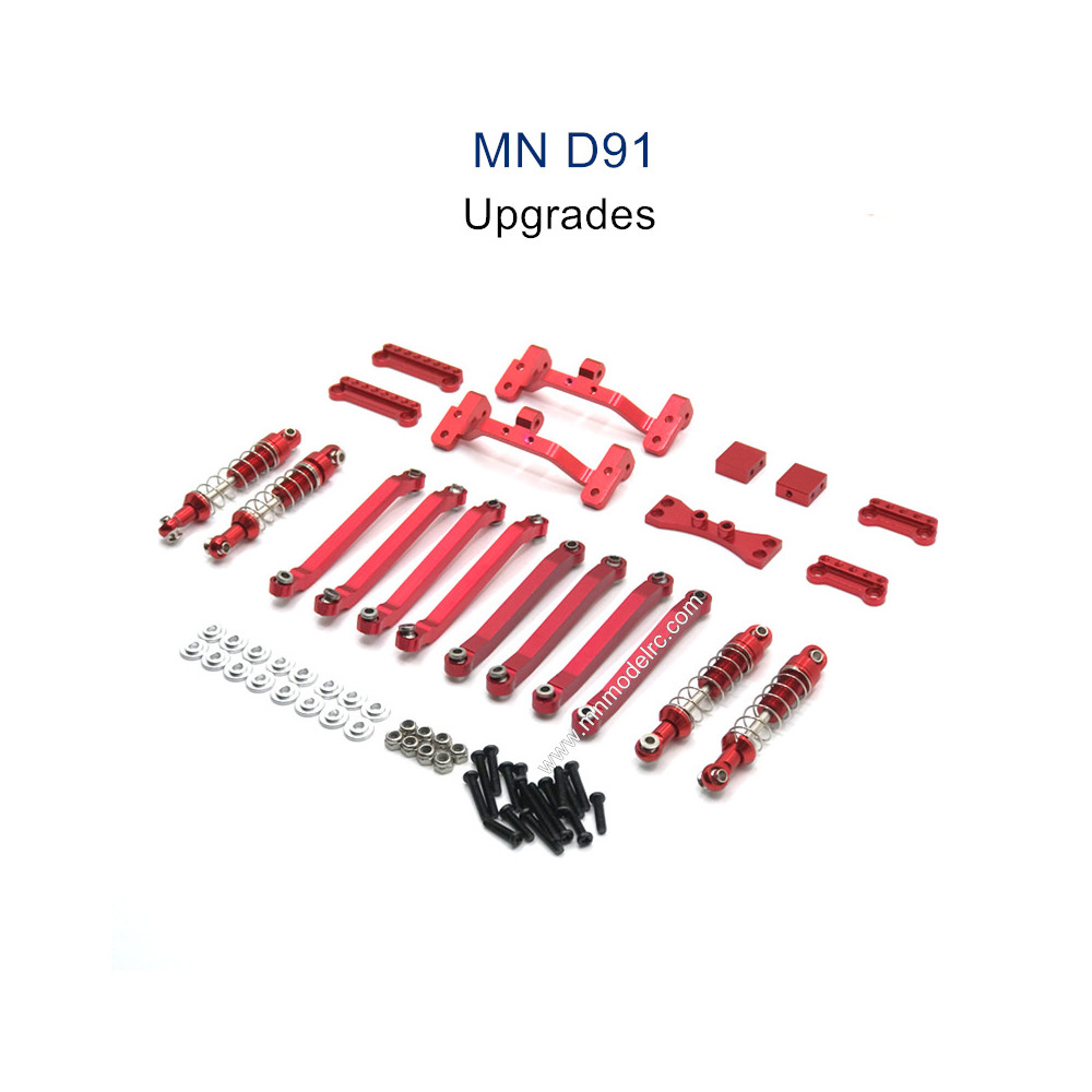 MN MODEL MN91 Upgrade parts Connect Rod and Shocks red