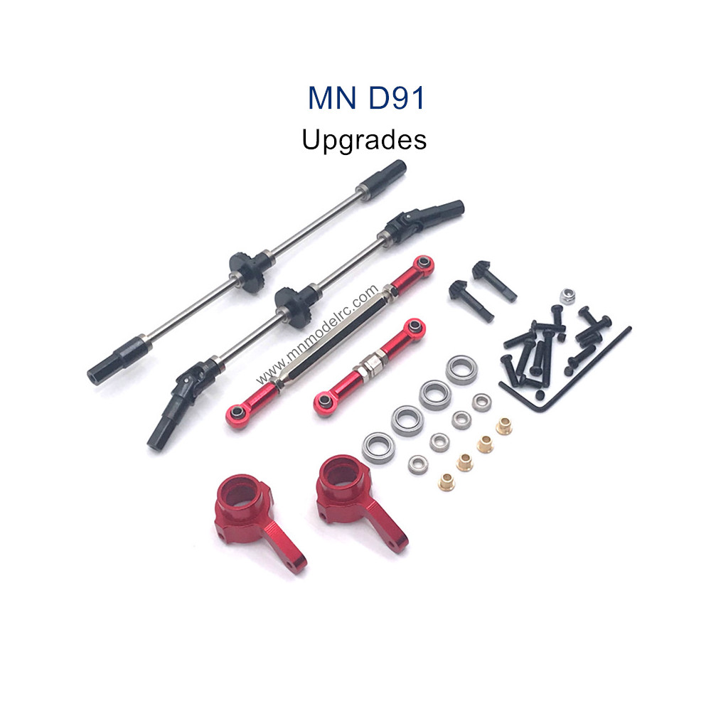 MN MODEL MN91 Upgrade parts front and Rear Axle and Connect Rods red