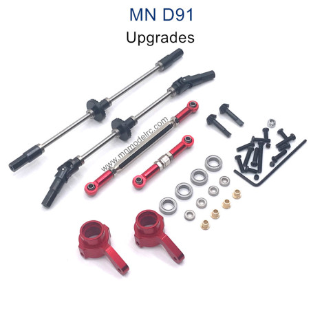 MN MODEL MN91 Upgrade parts front and Rear Axle and Connect Rods red